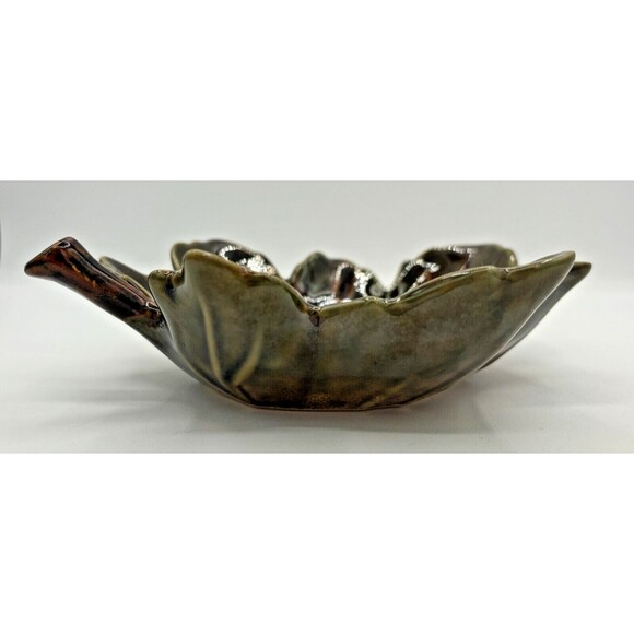 Pottery Barn Harvest Leaf Ceramic Glazed Serving Plate Tray Autumn Fall Decor - Picture 12 of 16